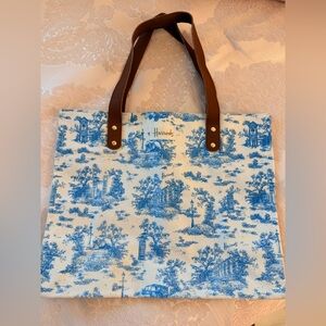 Harrods Scenic Blue and Cream Tote